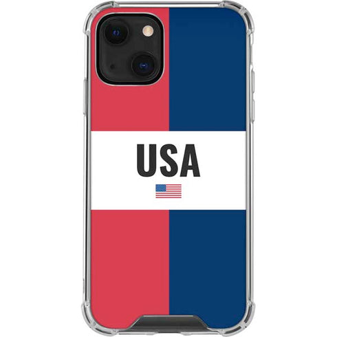 American Flag Color Block iPhone 14 Clear Case